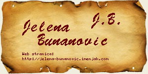 Jelena Bunanović vizit kartica